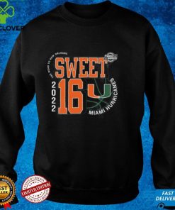 Miami Hurricanes Sweet 16 NCAA Men's Basketball 2022 Vitt Graphic Unis T Shirt
