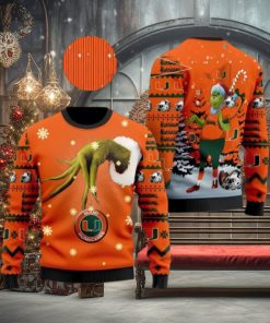 Miami Hurricanes Team Grinch Ugly Christmas Sweater Cute Christmas Gift
