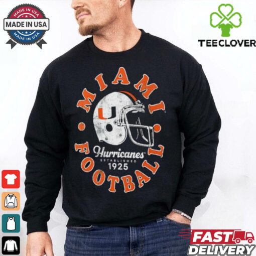 Miami Hurricanes est 1925 helmet shirt
