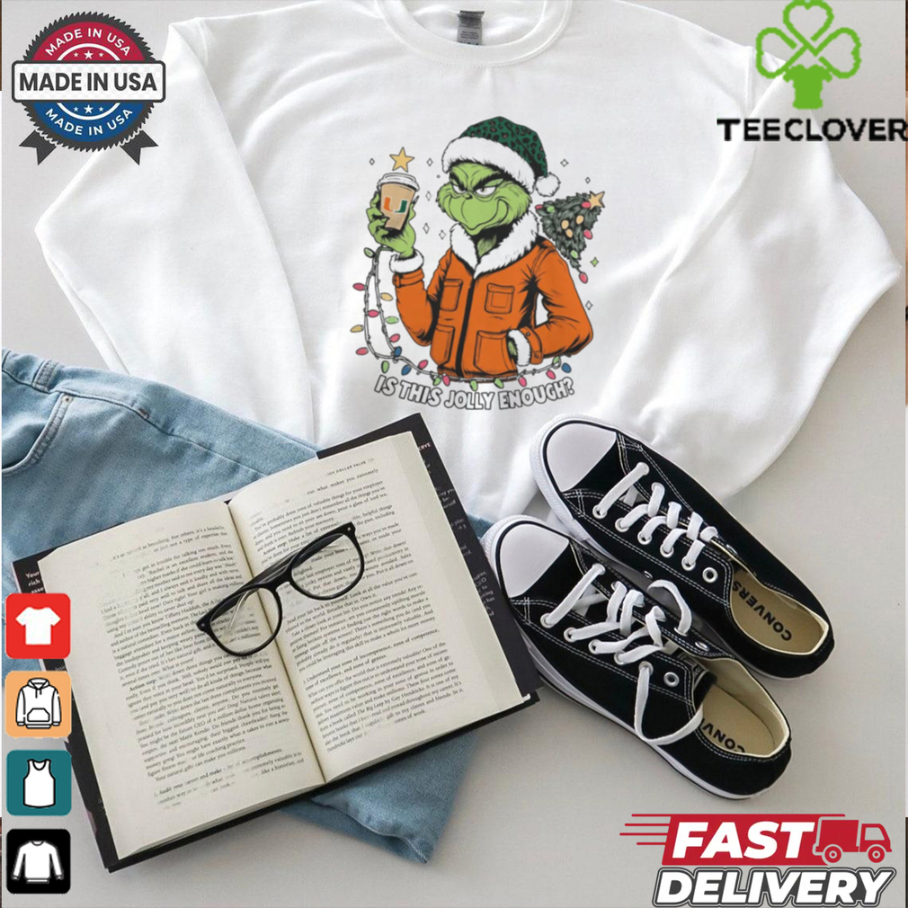 Miami Hurricanes x Santa Grinch Is This Jolly Enough Merry Christmas Shirt Miami Hurricanes x Santa Grinch Is This Jolly Enough Merry Christmas Shirt