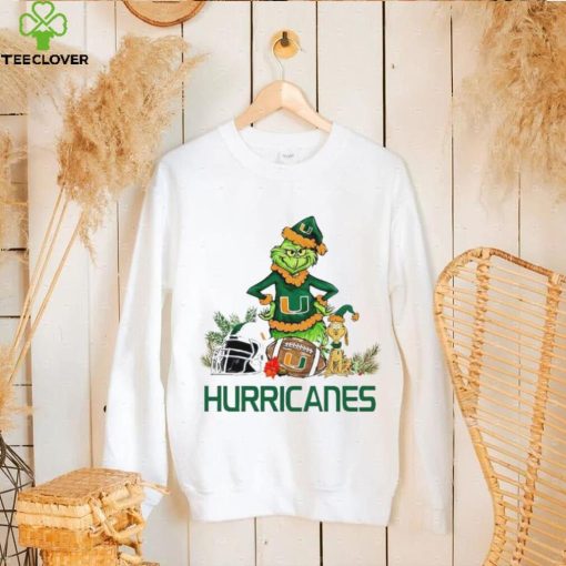 Miami Hurrincanes Grinch and Max dog funny Christmas hoodie, sweater, longsleeve, shirt v-neck, t-shirt