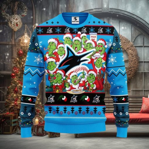 Miami Marlins 12 Grinch Xmas Day Christmas Ugly Sweater Christmas Gift For Fans Party Hoiliday Gift