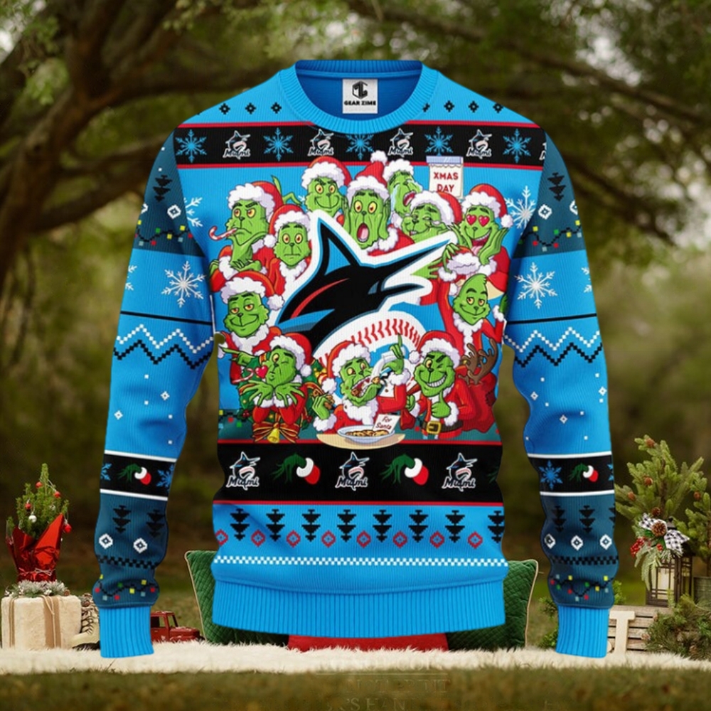 Miami Marlins 12 Grinch Xmas Day Christmas Ugly Sweater Miami Marlins 12 Grinch Xmas Day Christmas Ugly Sweater