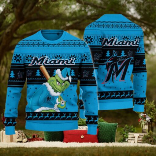 Miami Marlins Grinch Christmas Ugly Sweater