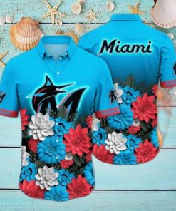 Miami Marlins MLB Flower Hawaii Shirt And Tshirt For Fans
