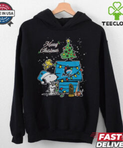Miami Marlins Merry Christmas With Snoopy Baby T Shirt