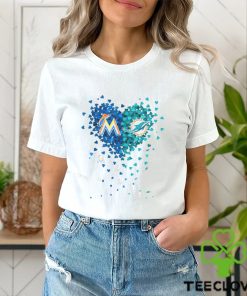 Miami Marlins Miami Dolphins Tiny Heart Shape 2023 T Shirt