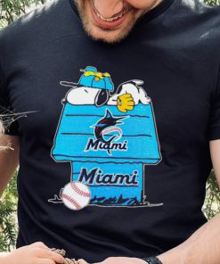 Miami Marlins Snoopy And Woodstock The Peanuts Baseball shirt mens t shirt