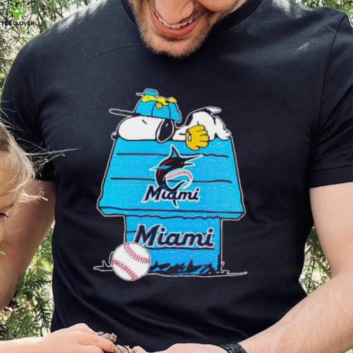 Miami Marlins Snoopy And Woodstock The Peanuts Baseball shirt mens t shirt