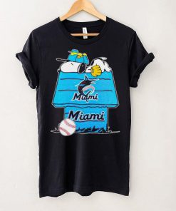 Miami Marlins Snoopy And Woodstock The Peanuts Baseball shirt mens t shirt