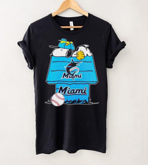 Miami Marlins Snoopy And Woodstock The Peanuts Baseball shirt mens t shirt