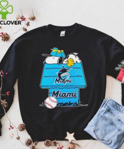 Miami Marlins Snoopy And Woodstock The Peanuts Baseball shirt mens t shirt