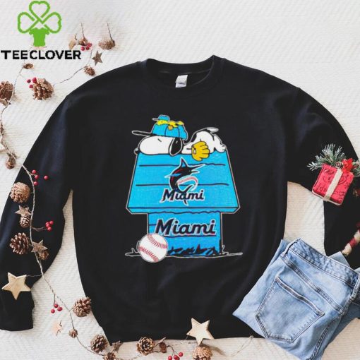 Miami Marlins Snoopy And Woodstock The Peanuts Baseball shirt mens t shirt