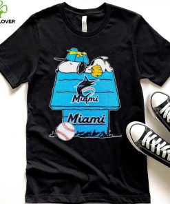 Miami Marlins Snoopy And Woodstock The Peanuts Baseball shirt mens t shirt