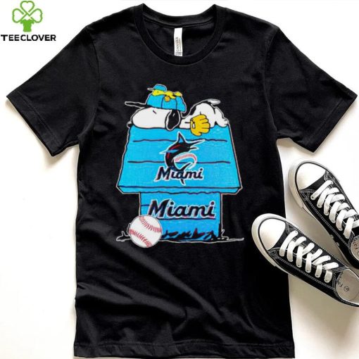 Miami Marlins Snoopy And Woodstock The Peanuts Baseball shirt mens t shirt