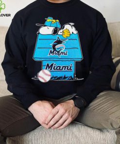 Miami Marlins Snoopy And Woodstock The Peanuts Baseball shirt mens t shirt
