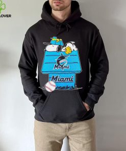Miami Marlins Snoopy And Woodstock The Peanuts Baseball shirt mens t shirt