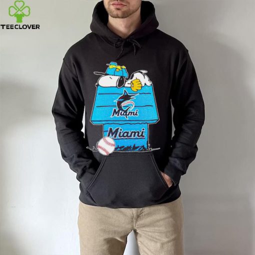 Miami Marlins Snoopy And Woodstock The Peanuts Baseball shirt mens t shirt