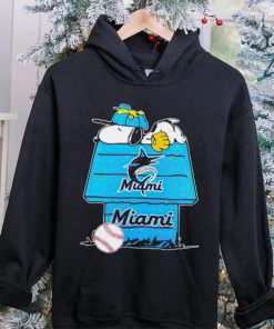 Miami Marlins Snoopy And Woodstock The Peanuts Baseball shirt mens t shirt