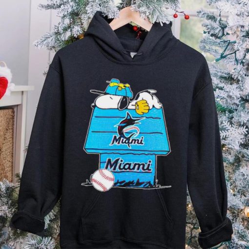 Miami Marlins Snoopy And Woodstock The Peanuts Baseball shirt mens t shirt