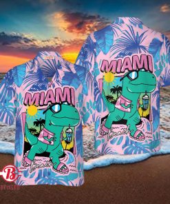 Miami South Beach Cool T Rex Dinosaur Hawaiian Shirt