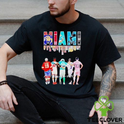 Miami Sport Teams City Skyline Tkachuk And Butler And Hill And Messi Signature 2023 T hoodie, sweater, longsleeve, shirt v-neck, t-shirt