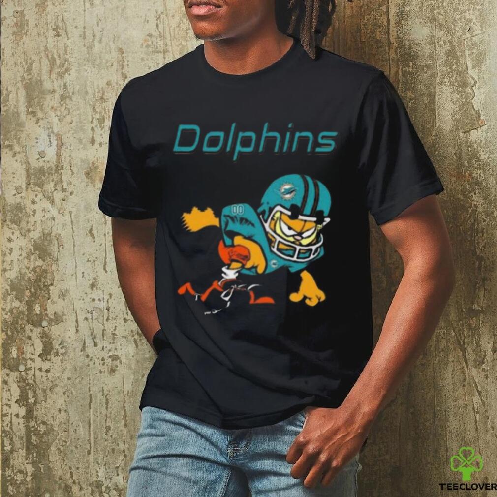 Miami dolphins garfield cat grumpy football player shirt Miami dolphins garfield cat grumpy football player shirt