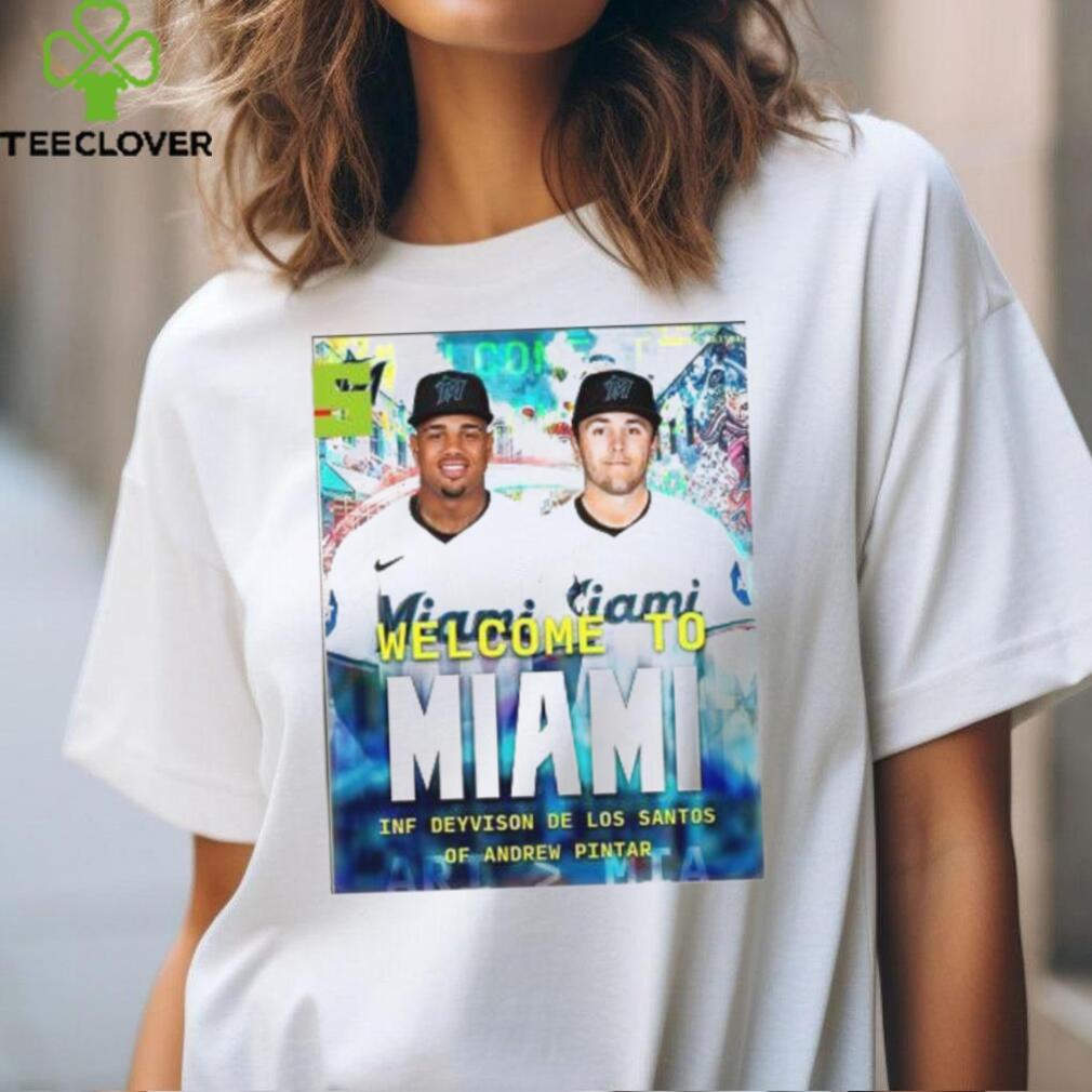 Miami marlins mlb 2024 welcome to deyvison de los santos and andrew pintar home decor poster shirt Miami marlins mlb 2024 welcome to deyvison de los santos and andrew pintar home decor poster shirt