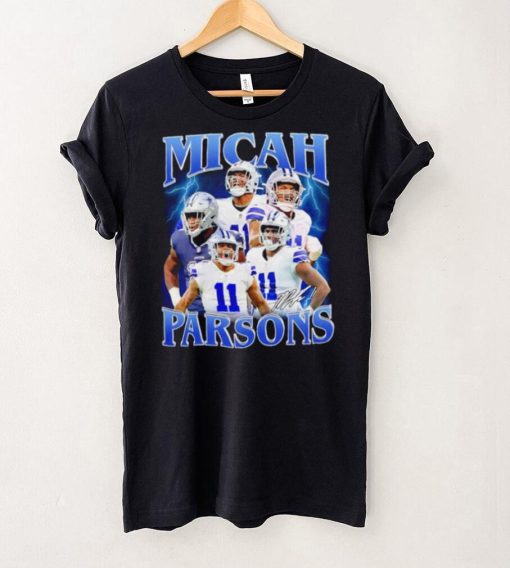 Micah Parsons number 11 Dallas Cowboys football player portrait lightning shirt