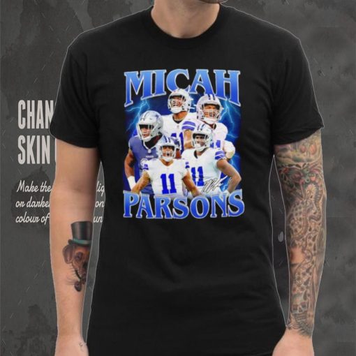 Micah Parsons number 11 Dallas Cowboys football player portrait lightning shirt