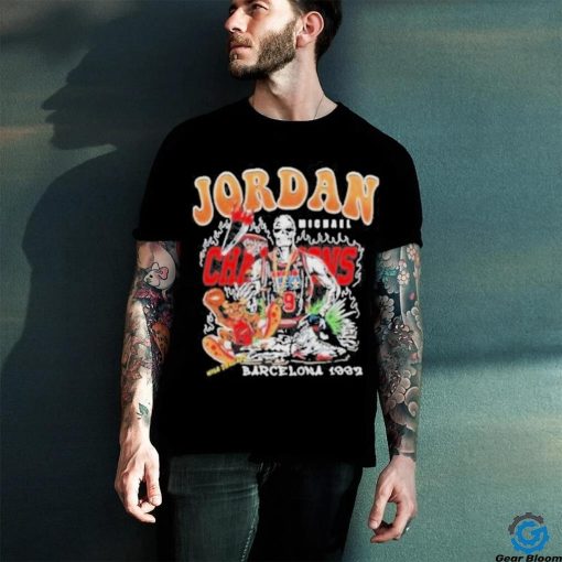 Michael Jordan Champions Barcelona Illustration 1992 T Shirt