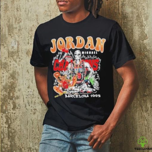 Michael Jordan Champions Barcelona Illustration 1992 T Shirt