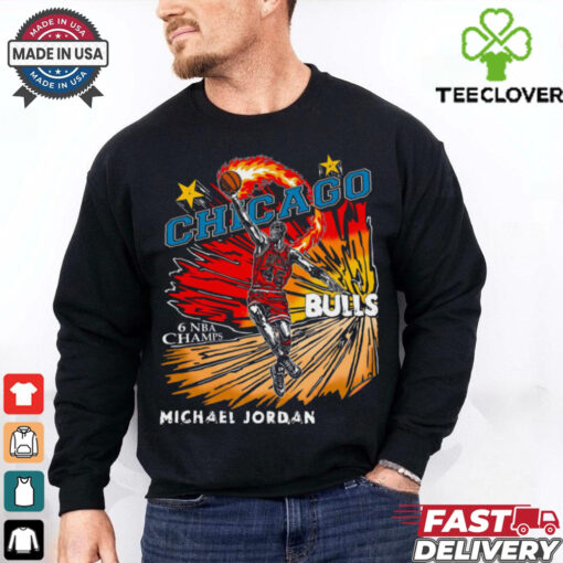 Michael Jordan Chicago Bulls 6 NBA Champs Graphic T Shirt