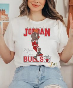 Michael Jordan Chicagon Bulls cartoon signature shirt