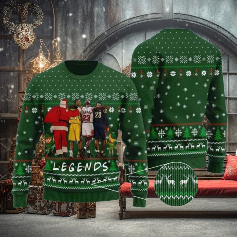 Michael Jordan Lebron James Legends Ugly Christmas Sweater Michael Jordan Lebron James Legends Ugly Christmas Sweater