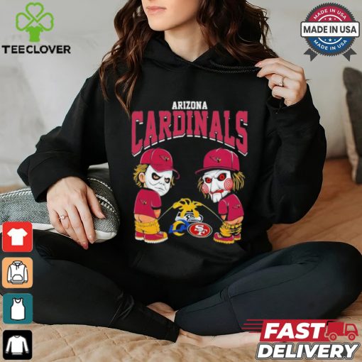 Michael Myers And Billy The Puppet X Arizona Cardinals Pee On NFL Teams Halloween Shirt