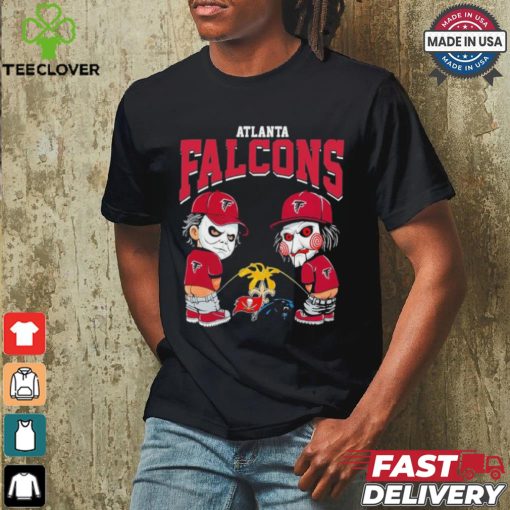Michael Myers And Billy The Puppet X Atlanta Falcons Pee On NFL Teams Halloween Shirt