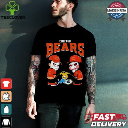 Michael Myers And Billy The Puppet X Chicago Bears Pee On NFL Teams Halloween Shirt