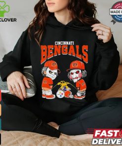 Michael Myers And Billy The Puppet X Cincinnati Bengals Pee On NFL Teams Halloween Shirt