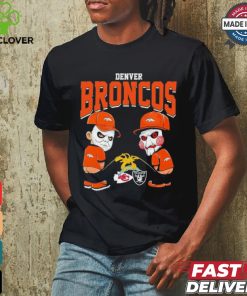 Michael Myers And Billy The Puppet X Denver Broncos Pee On NFL Teams Halloween Shirt
