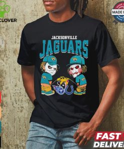Michael Myers And Billy The Puppet X Jacksonville Jaguars Pee On NFL Teams Halloween Shirt
