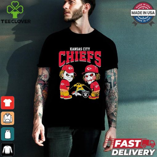 Michael Myers And Billy The Puppet X Kansas City Chiefs Pee On NFL Teams Halloween Shirt