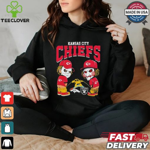Michael Myers And Billy The Puppet X Kansas City Chiefs Pee On NFL Teams Halloween Shirt