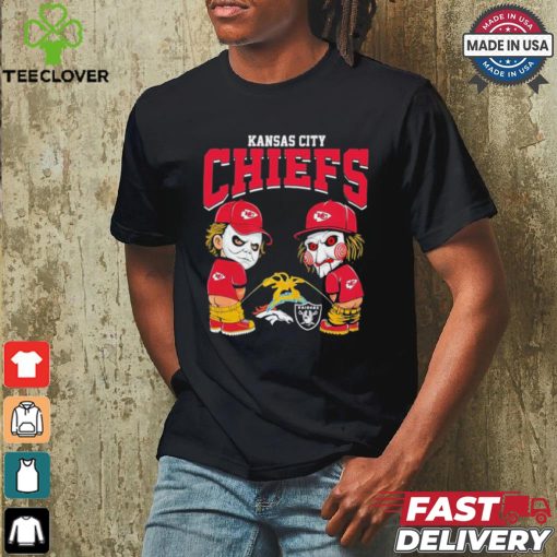 Michael Myers And Billy The Puppet X Kansas City Chiefs Pee On NFL Teams Halloween Shirt