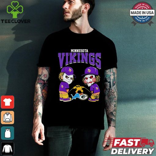 Michael Myers And Billy The Puppet X Minnesota Vikings Pee On NFL Teams Halloween Shirt