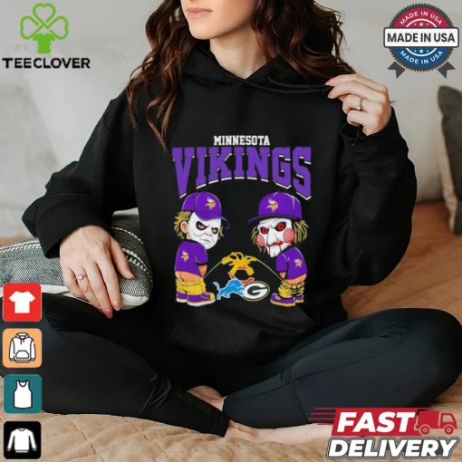 Michael Myers And Billy The Puppet X Minnesota Vikings Pee On NFL Teams Halloween Shirt