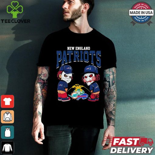 Michael Myers And Billy The Puppet X New England Patriots Pee On NFL Teams Halloween Shirt
