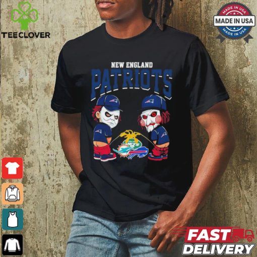 Michael Myers And Billy The Puppet X New England Patriots Pee On NFL Teams Halloween Shirt