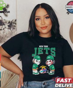 Michael Myers And Billy The Puppet X New York Jets Pee On NFL Teams Halloween Shirt