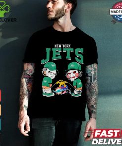 Michael Myers And Billy The Puppet X New York Jets Pee On NFL Teams Halloween Shirt
